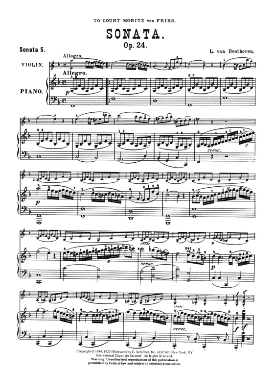 Beethoven【Sonata Op. 24】for Violin and Piano