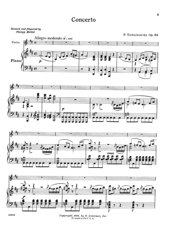 Tchaikovsky Concerto for Violin and Piano Op. 35 (Mittell)