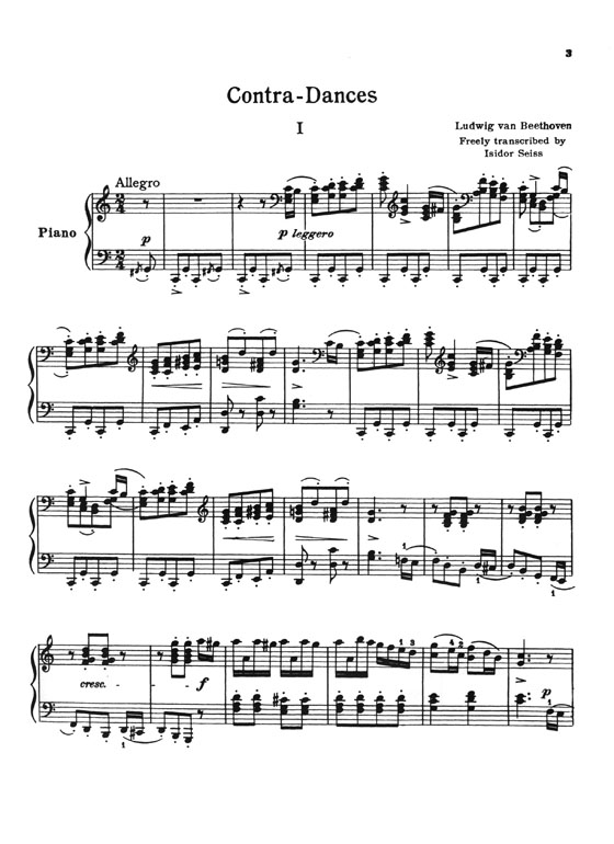 Beethoven Contra-Dances for the Piano (Seiss)