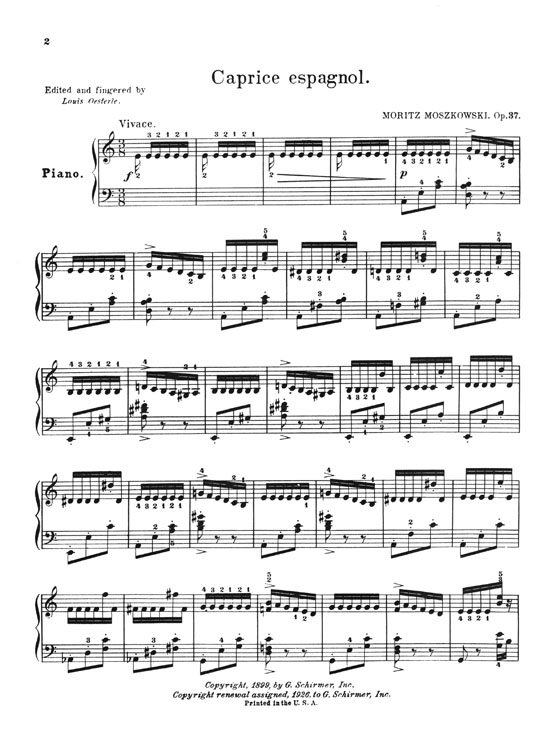 Moszkowski Caprice Espagnol Op. 37 for the Piano