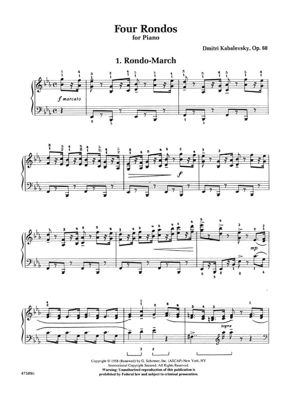 Kabalevsky Four Rondos (Op. 60) for Piano