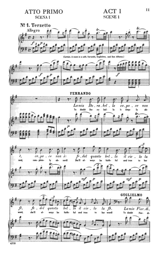 Wolfgang Amadeus Mozart Cosi Fan Tutte G. Schirmer Opera Score Editions Wolfgang Amadeus Mozart Cosi Fan Tutte G. Schirmer Opera Score Editions