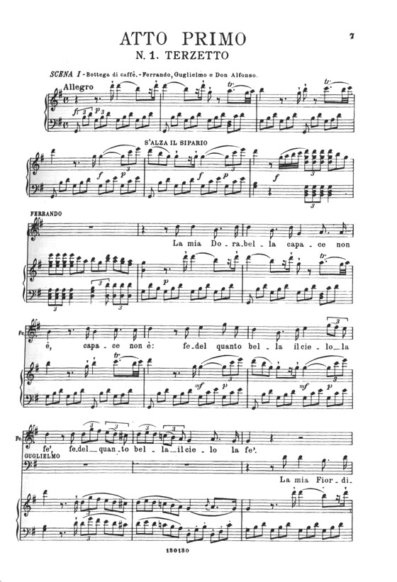 Wolfgang A. Mozart Così Fan Tutte Opera Completa per Canto e Pianoforte Wolfgang A. Mozart Così Fan Tutte Opera Completa per Canto e Pianoforte