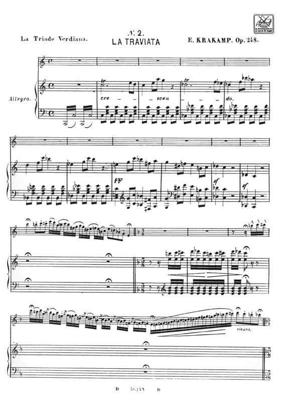 Verdi La Traviata Fantasia Op. 248 di Emanuele Krakamp Per Flauto e Pianoforte