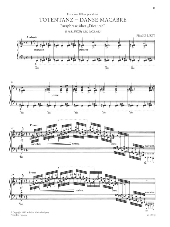 Liszt【Totentanz】For Piano Solo