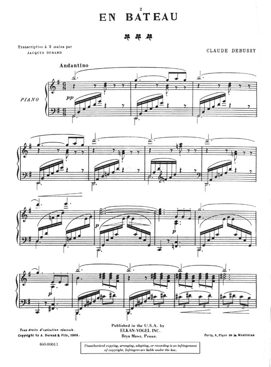 Claude Debussy Petite Suite Transcription pour Piano à 2 mains