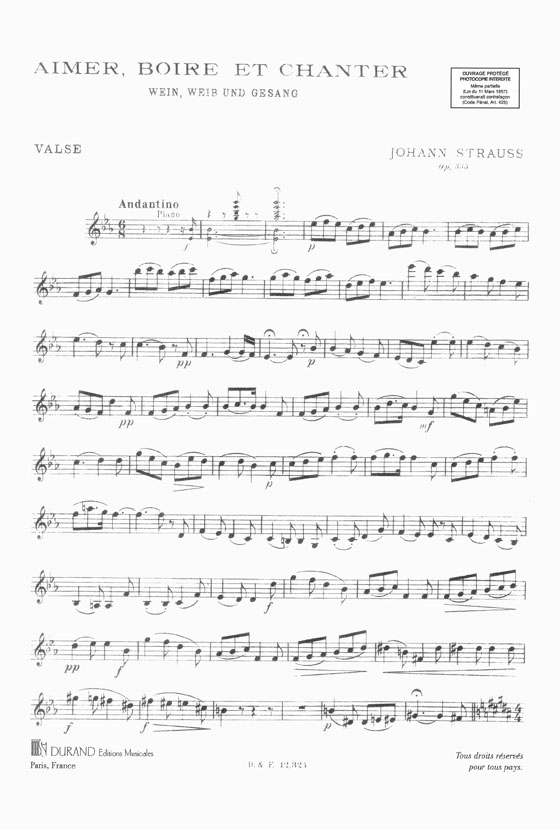 Johann Strauss Dix Valses Célèbres pour Violon