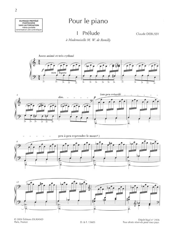 Claude Debussy Pour Le Piano