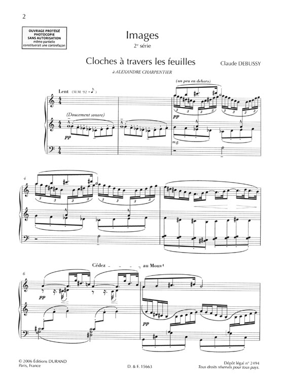 Claude Debussy Images 2e Série for The Piano