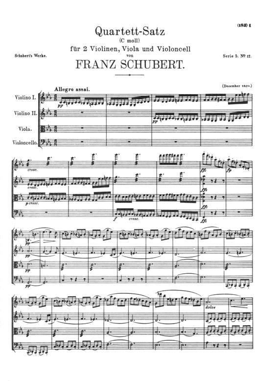 Schubert The Fifteen String Quartets Complete in Three Volumes Volume 3 Miniature Score