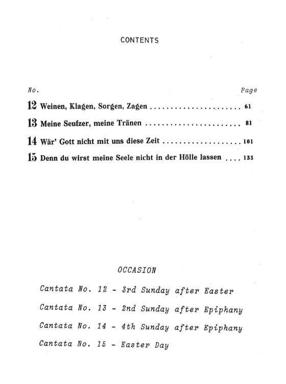 Bach【Cantatas No. 12-15】Volume Ⅳ , Miniature Score