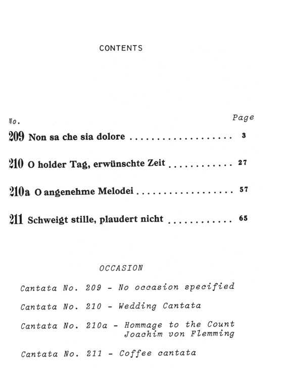 Bach【Cantatas Nos. 209-211】Volume 60 , Miniature Score