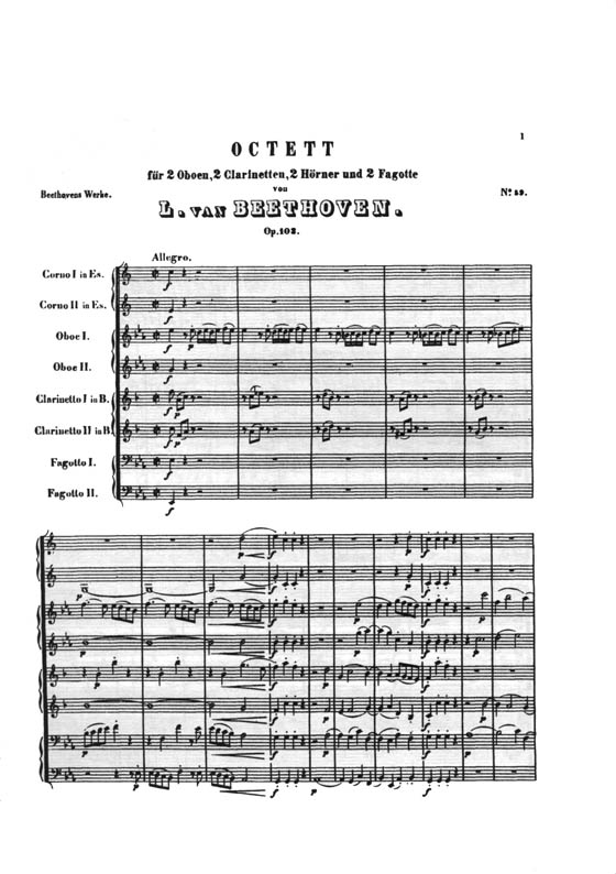 Beethoven【Instrumental Music】for wind Instruments ,Miniature Score Beethoven【Instrumental Music】for wind Instruments ,Miniature Score