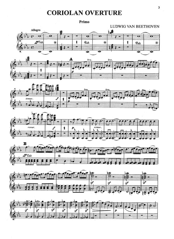 Beethoven Overtures for One Piano Four Hands