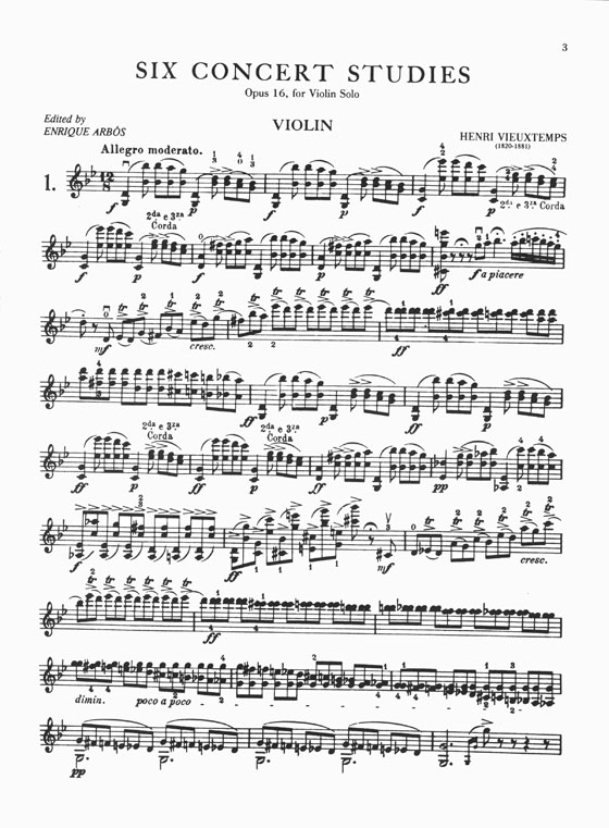 Vieuxtemps Six Concert Studies Opus 16 for Violin