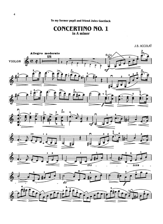 J. B. Accolay【Three Concertinos】for Violin and Piano