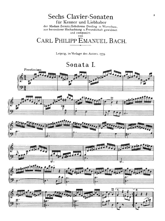 C. P. E. Bach Sonatas, Fantasies and Rondos Volume Ⅰ for Piano