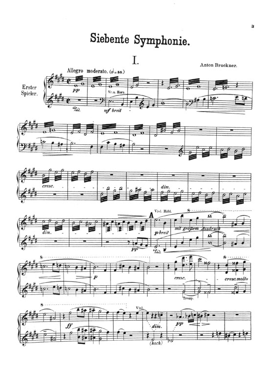 Bruckner Symphony No. 7 in E Major One Piano, Four Hands