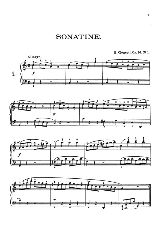 Clementi Twelve Sonatinas Opus 36, 37, 38 for Piano