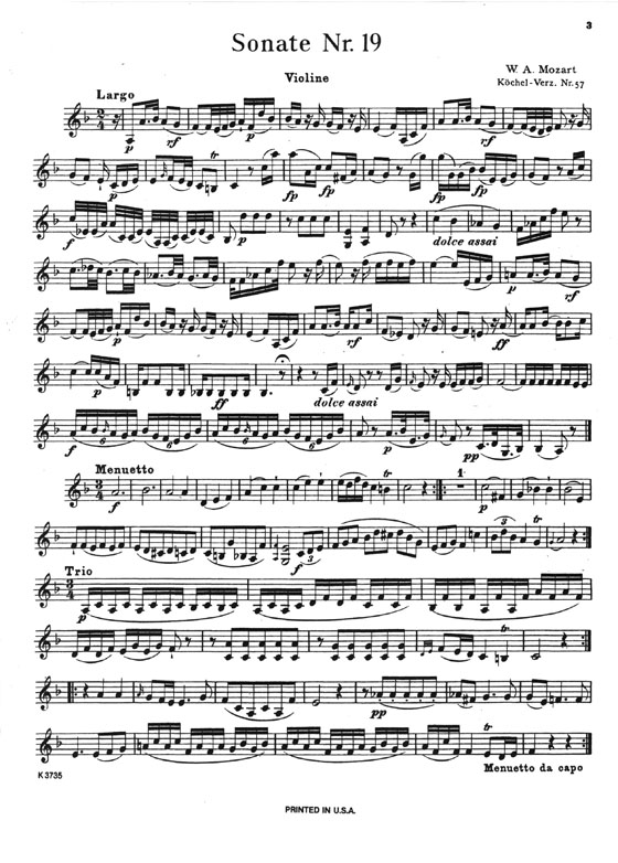 Mozart Twenty Sonatas Volume 1 Urtext Edition for Violin and Piano