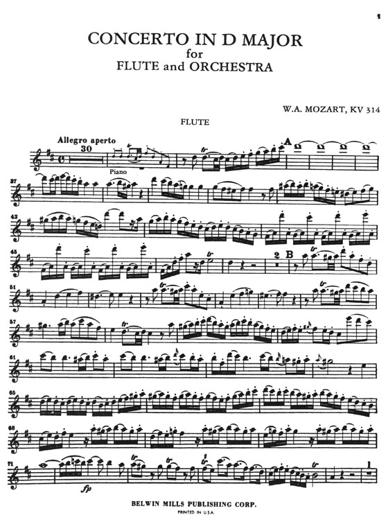 Mozart Concerto No. 2 in D Major K. 314 for Flute and Piano