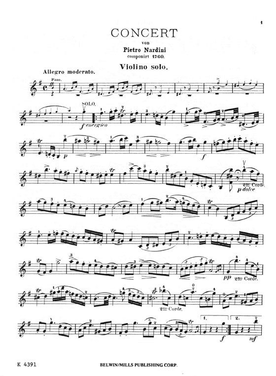 Nardini Violin Concerto for Violin and Piano