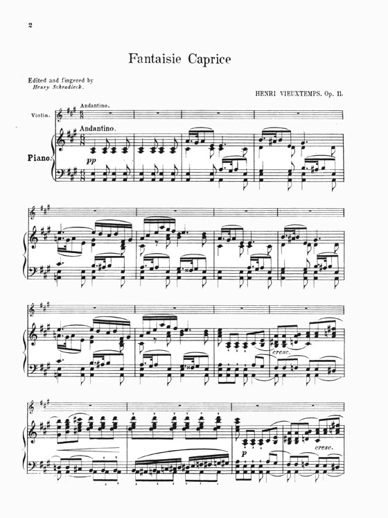 Vieuxtemps Fantaisie - Caprice Opus 11 for Violin and Piano