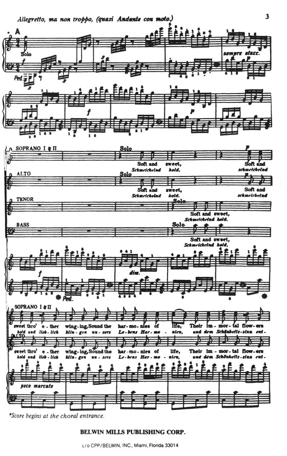 Beethoven Choral Fantasy Opus 80 for Chorus, Piano and Orchestra Choral Score