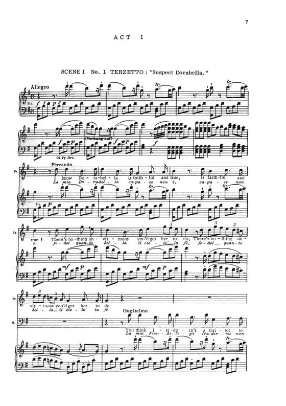 Mozart Cosi Fan Tutte (The School for Lovers) an Opera in Two Acts for Soli, Chorus and Orchestra Vocal Score Mozart Cosi Fan Tutte (The School for Lovers) an Opera in Two Acts for Soli, Chorus and Orchestra Vocal Score