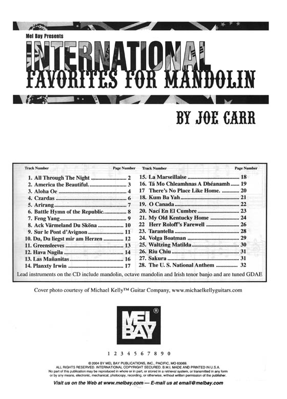 Mel Bay Presents International Favorites for Mandolin (Book/CD Set)