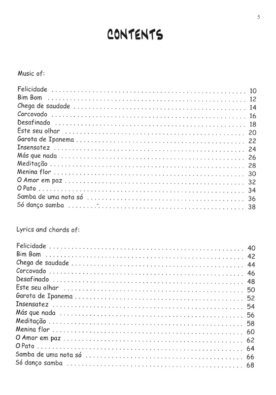 Bossa Nova Standards for Guitar