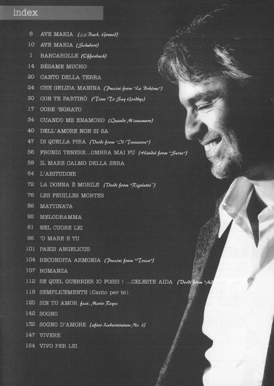 Andrea Bocelli Anthology Piano, Voice and Guitar