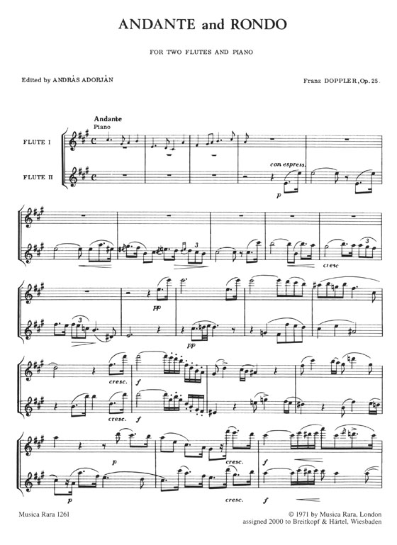 Franz Doppler Andante and Rondo for Two Flutes and Piano Op. 25 Franz Doppler Andante and Rondo for Two Flutes and Piano Op. 25
