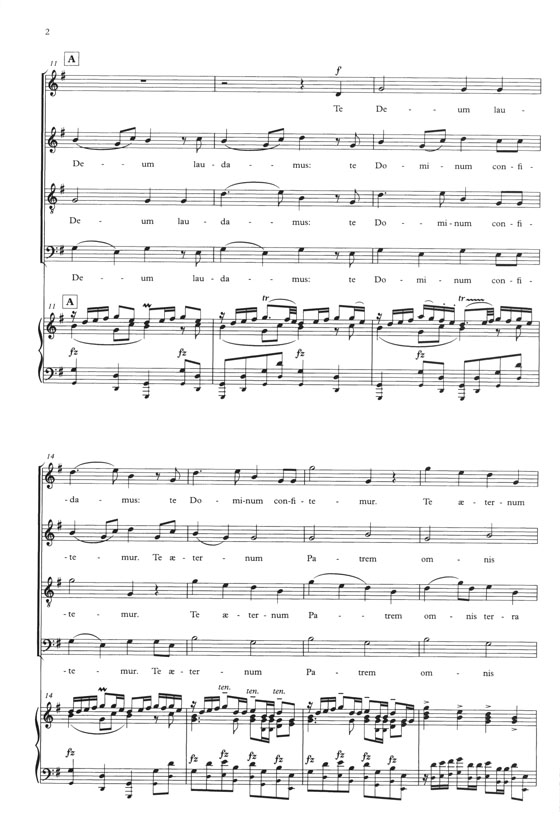Antonin Dvořák - Te Deum for Soprano and Bass Soloists, SATB Choir and Orchestra Vocal Score