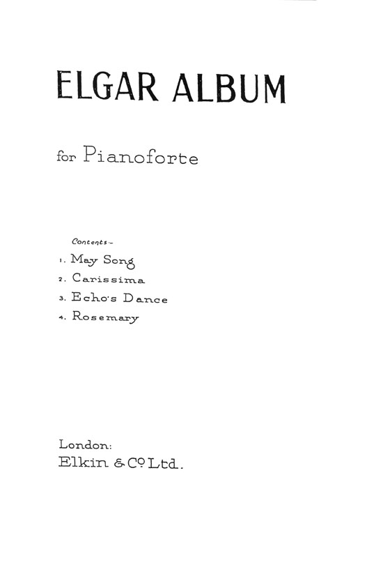 Sir Edward Elgar: Elgar Album for Piano