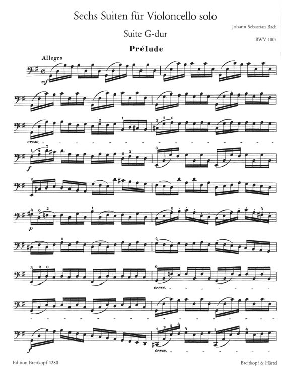 J.S.Bach 【Sechs Suiten】 für Violoncello Solo , BWV 1007-1012