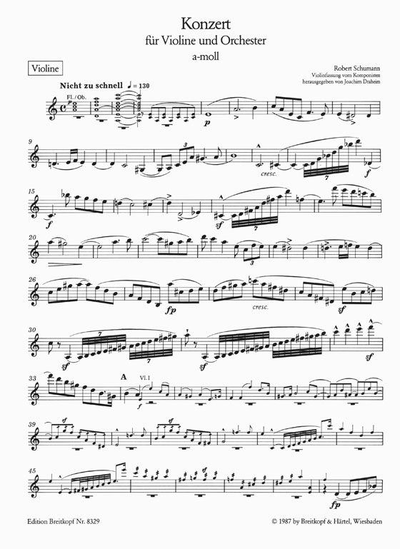 Schumann Konzert für Violine und Orchester a-moll Op. 129