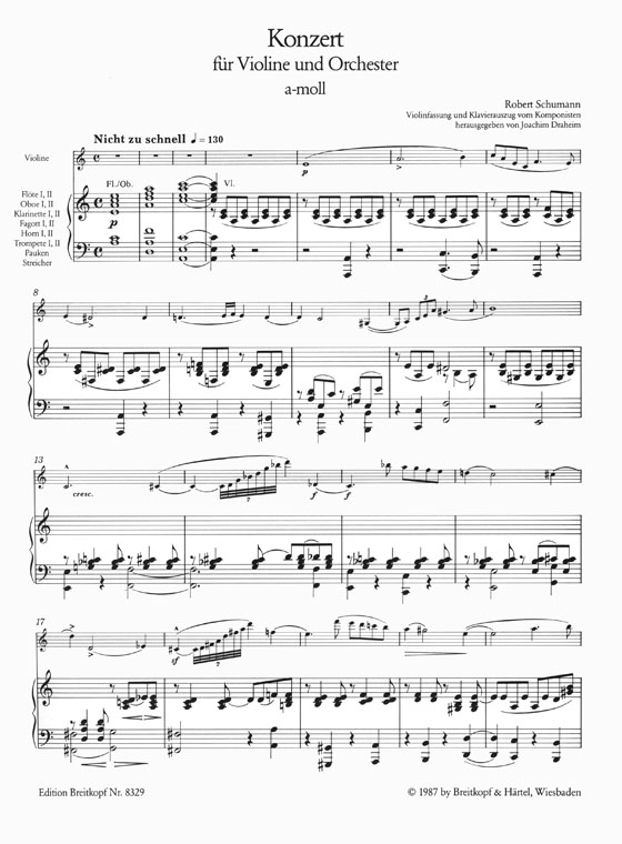 Schumann Konzert für Violine und Orchester a-moll Op. 129