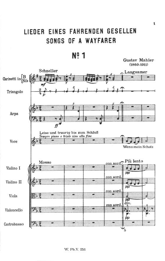 Mahler Lieder eines fahrenden Gesellen ／マーラー さすらう若者の歌