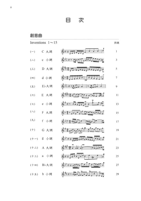 巴赫 指法與觸鍵 J. S. Bach 二與三聲部創意曲