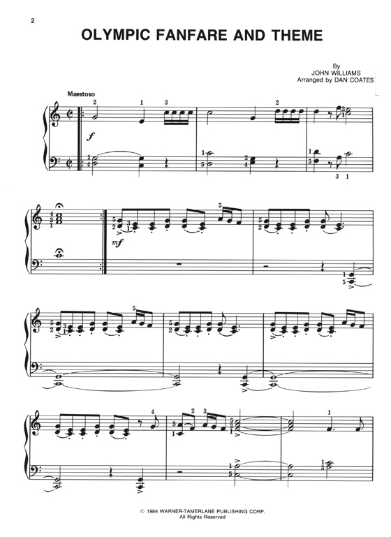 Olympic Fanfare and Theme by John Williams for Piano