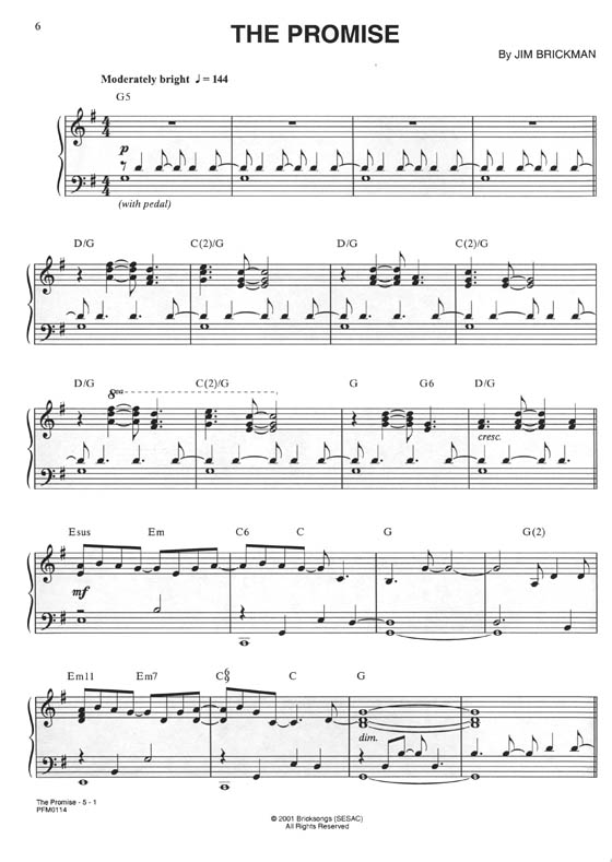 Jim Brickman Simple Things Piano／Vocal／Chords