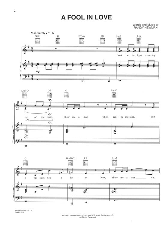 A Fool in Love (from Meet the Parents) / Original Sheet Music Edition A Fool in Love (from Meet the Parents) / Original Sheet Music Edition