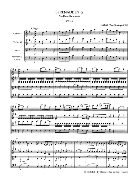 Mozart Eine Kleine Nachtmusik for Strings Mozart Eine Kleine Nachtmusik for Strings