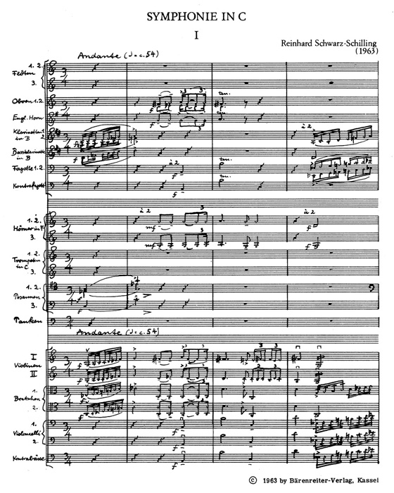 Reinhard Schwarz-Schilling Symphonie in C Bärenreiter Taschenpartituren Miniature Scores