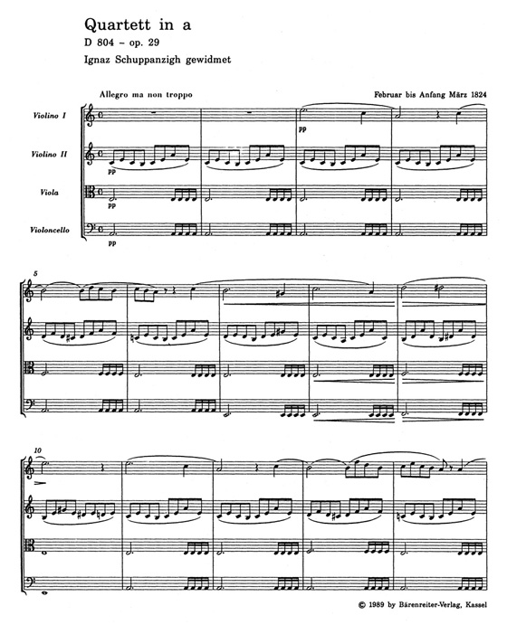 Schubert String Quartet A minor "Rosamunde" D 804-op. 29/String Quartet C minor "Quartett-Satz" D 703 Schubert String Quartet A minor "Rosamunde" D 804-op. 29/String Quartet C minor "Quartett-Satz" D 703