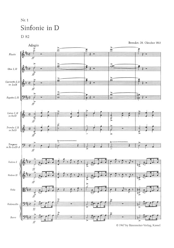 Schubert Symphony No.1 in D major , D82 Schubert Symphony No.1 in D major , D82