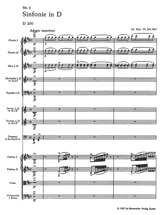 Schubert Symphony No.3 in D major , D200 Schubert Symphony No.3 in D major , D200