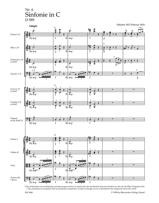 Schubert Symphony No.6 in C major , D589