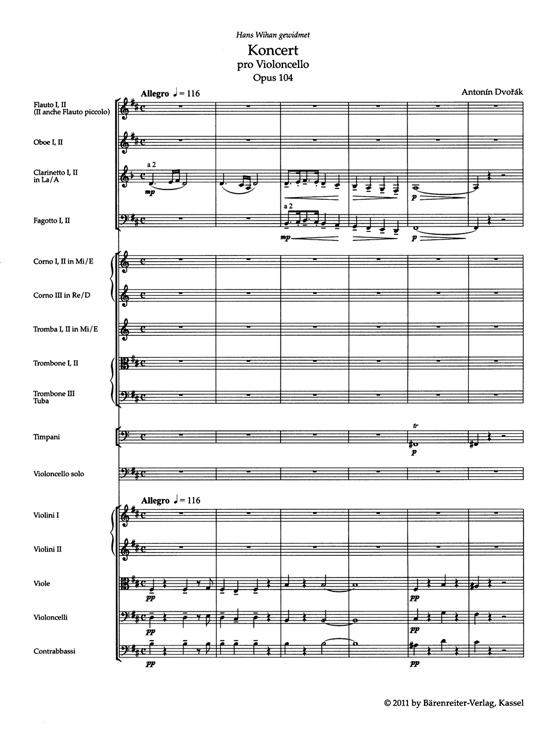 Dvorák Concerto in B Minor for Violoncello and Orchestra,op. 104 Dvorák Concerto in B Minor for Violoncello and Orchestra,op. 104